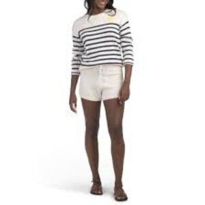 NWT LIFE IS GOOD BEIGE MULTI 2pc Long Sleeve Pull Over Sweater And Shorts Set